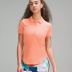 Lululemon Polo size 6 Orange Quick-Drying Short Sleeve Shirt